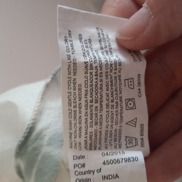 Vintage America green/white  tie dye blouse, size XXL,  Vneck,embroider detail - Picture 7 of 7